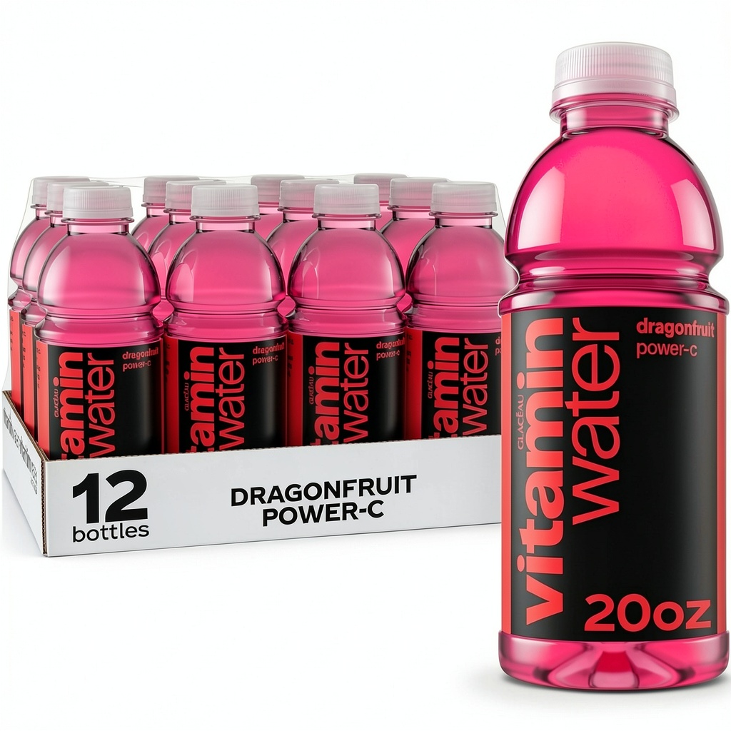 Vitaminwater Power-C Dragonfruit flavored water bottles