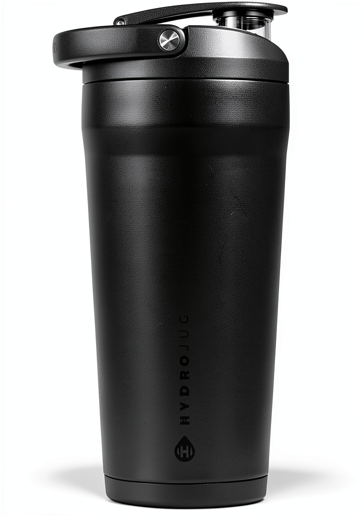 HydroJug shaker bottle in use during a workout