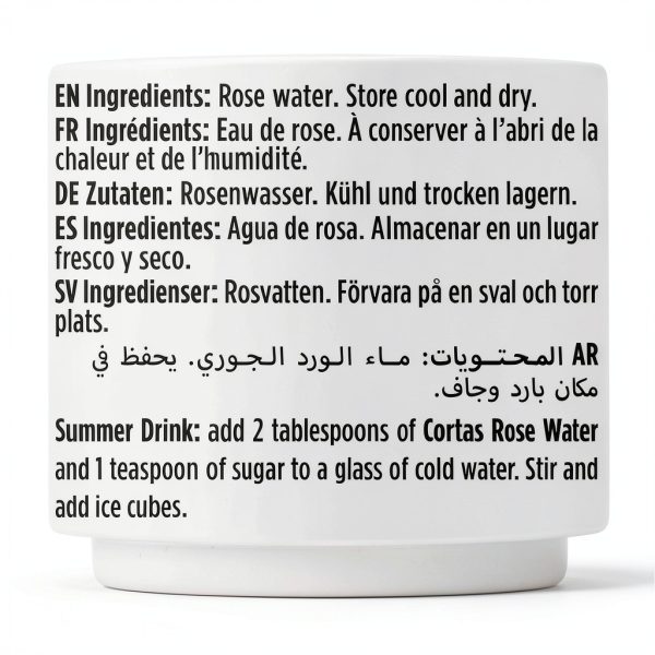 Rose Water by Cortas 500ml Vegan Floral Drink-4