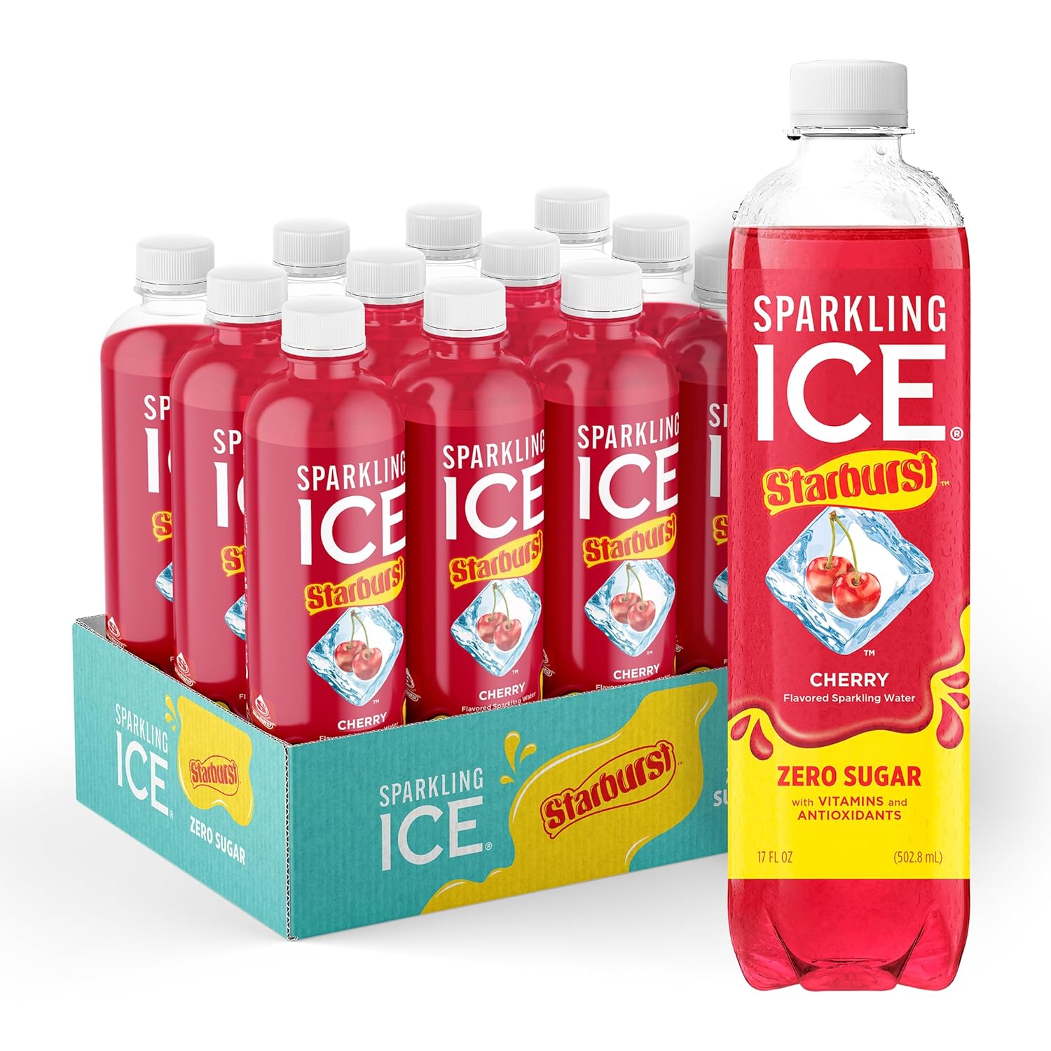 Sparkling Ice STARBURST Cherry Flavored Water bottles