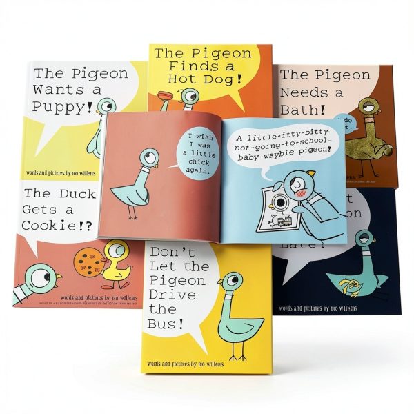 TONGYILEX BO1 Large Multicolour Mo Willems Pigeon Book Set 7‑Pack-1