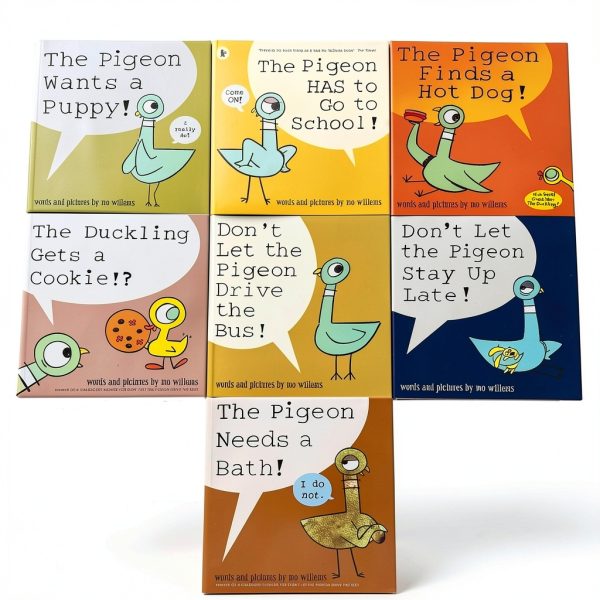 TONGYILEX BO1 Large Multicolour Mo Willems Pigeon Book Set 7‑Pack-8