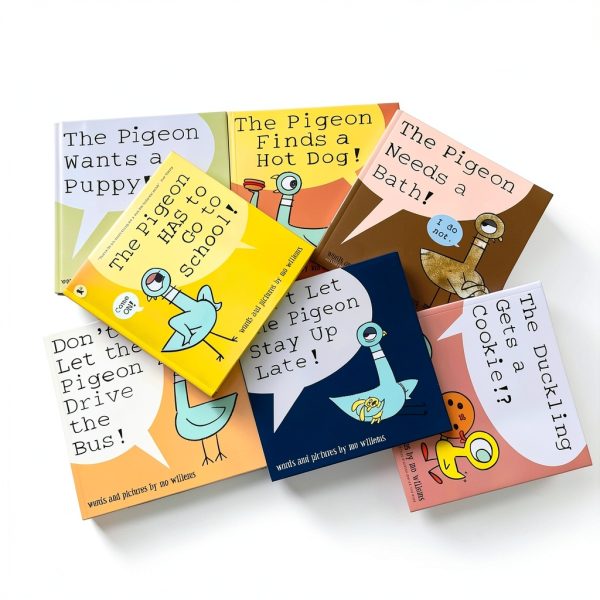 TONGYILEX BO1 Large Multicolour Mo Willems Pigeon Book Set 7‑Pack-4