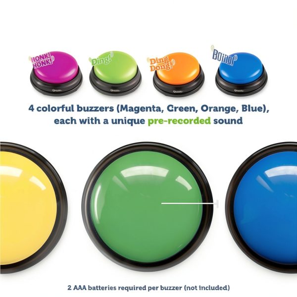 Learning Resources Answer Buzzers Set 4 Colors Classroom Game Show Kit-7