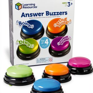 Learning Resources Answer Buzzers Set 4 Colors Classroom Game Show Kit-0