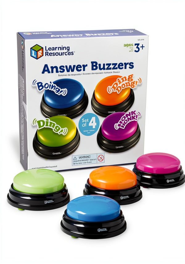 Learning Resources Answer Buzzers Set 4 Colors Classroom Game Show Kit-0
