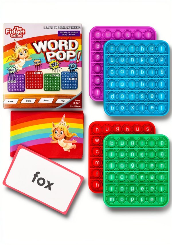 The Fidget Game Word Pop Reading Game for Kids 3-8 Model TFGPOP-000-0