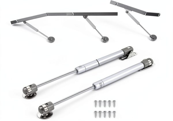 JZK 2X Gas Hydraulic strut Stay Lift Hinge Piston arm Damper 100N for Heavy Flap Door, Soft Close lid Support for Large Toy Box lid, Cupboard Door, Storage Chest lid-2